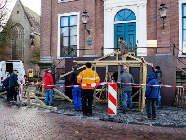 Kerststal opbouwen stellage