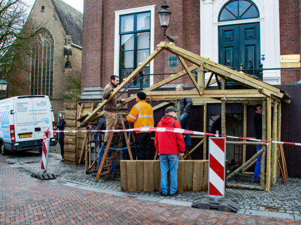 Kerststal opbouwen stellage