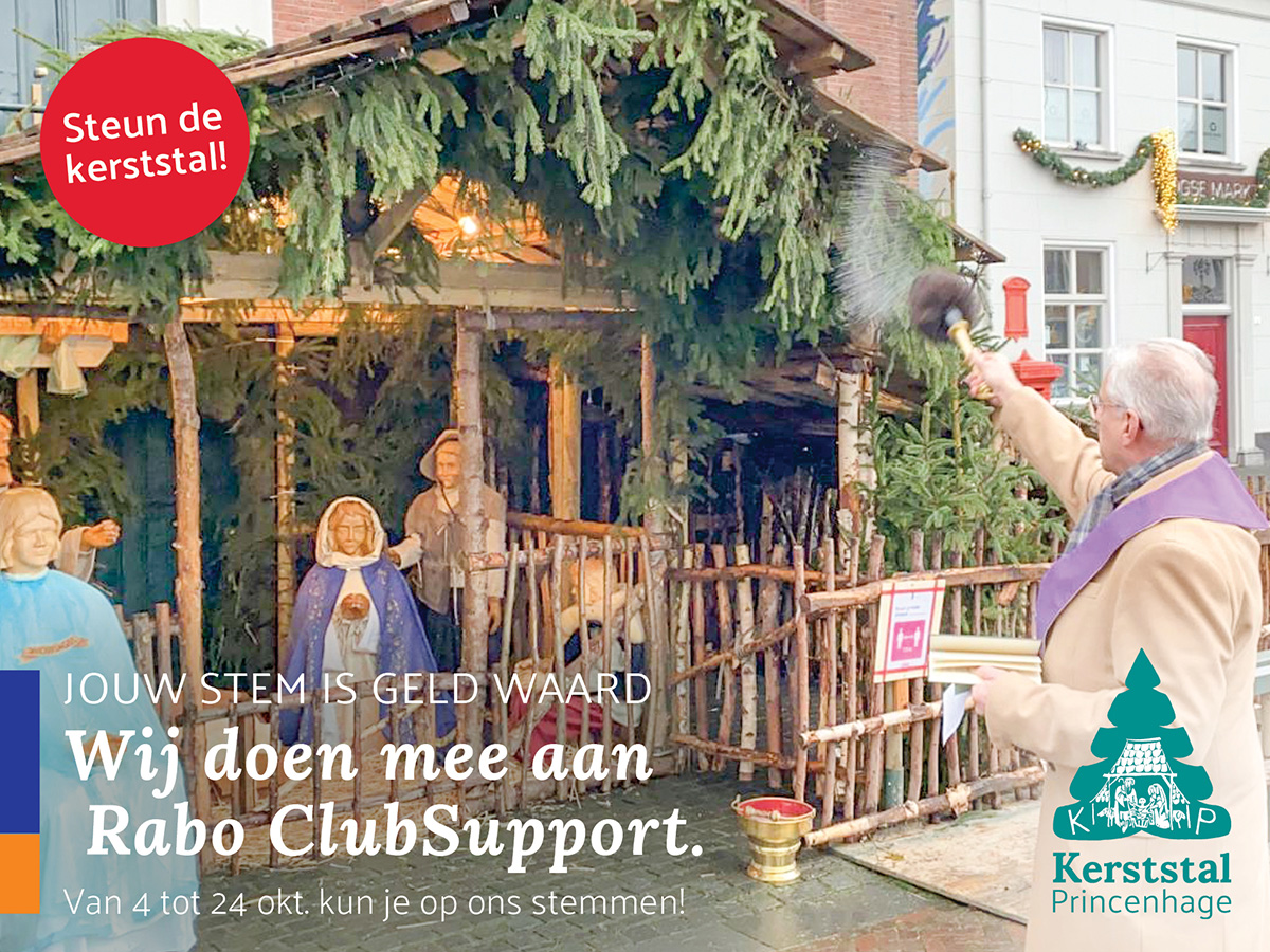 Flyer met kerststal voor Rabo ClubSupport 2021
