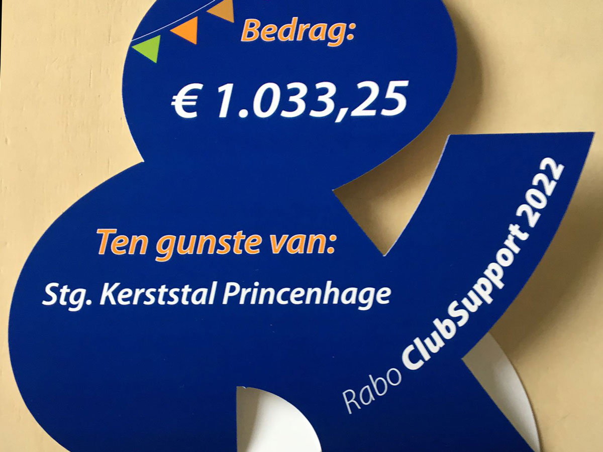 Bedrag € 1033,25 opgehaald tijdens RaboClubSupport 2022