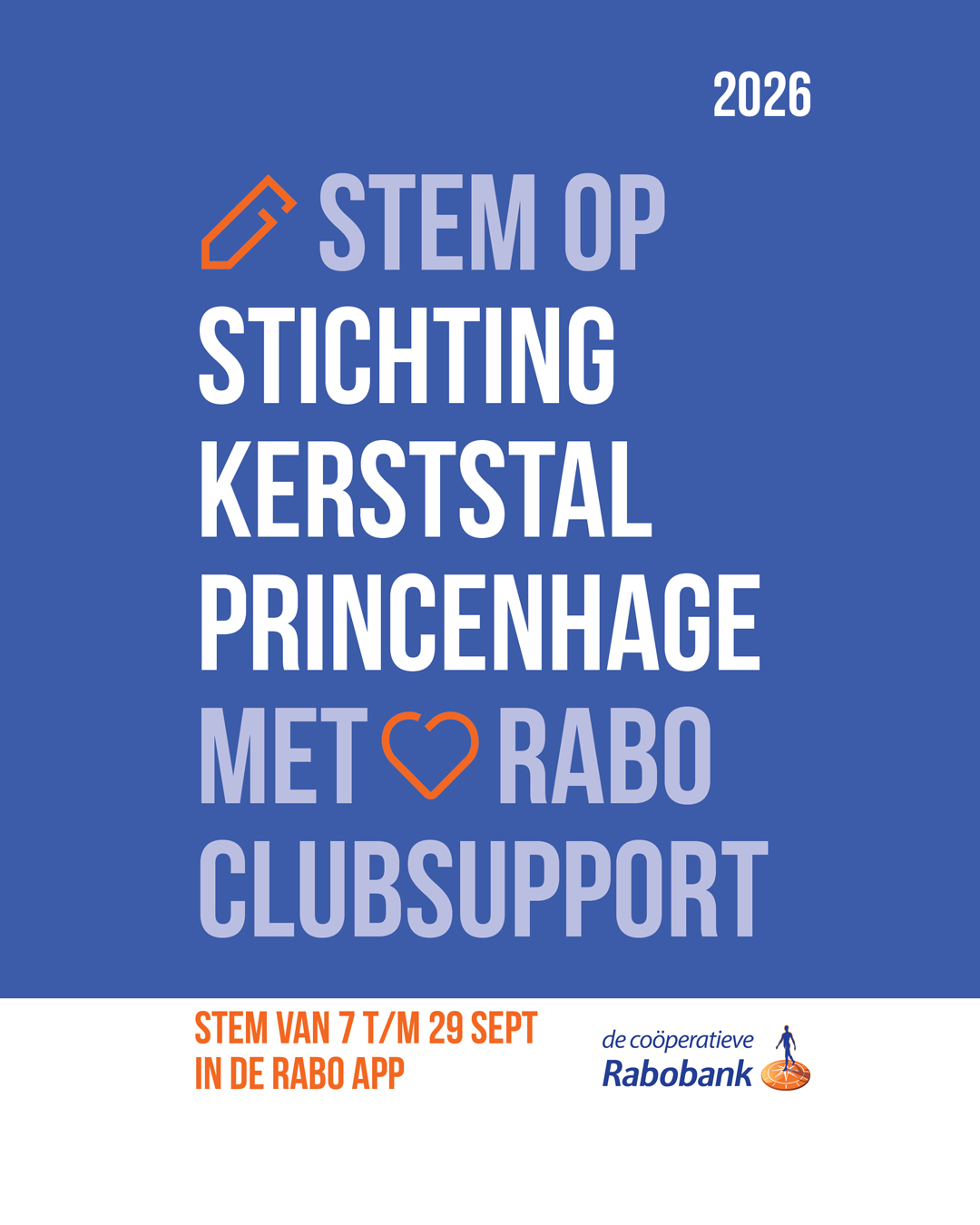Rabo ClubSupport 2026: Stem op Kerststal Princenhage • alleen tekst - geen foto • Instagram formaat