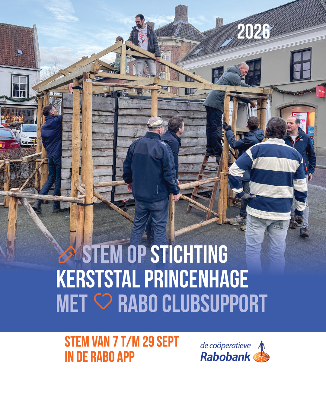 Rabo ClubSupport 2026: Stem op Kerststal Princenhage • opbouwen kerststal • Instagram formaat