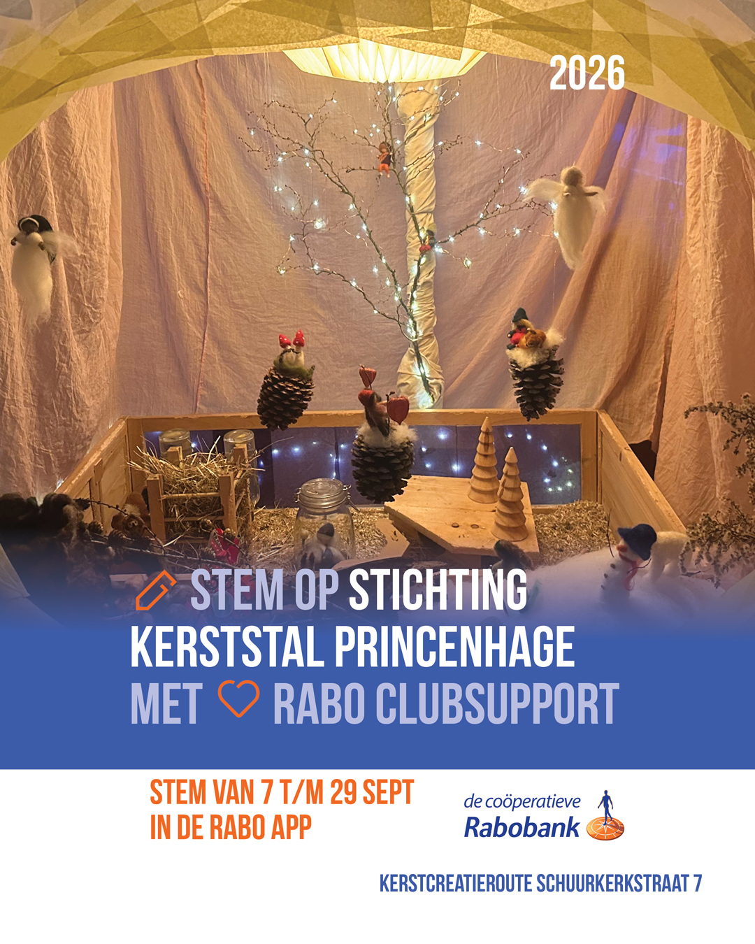 Rabo ClubSupport 2026: Stem op Kerststal Princenhage • kerstcreatieroute Schuurkerkstraat 7 • Instagram formaat